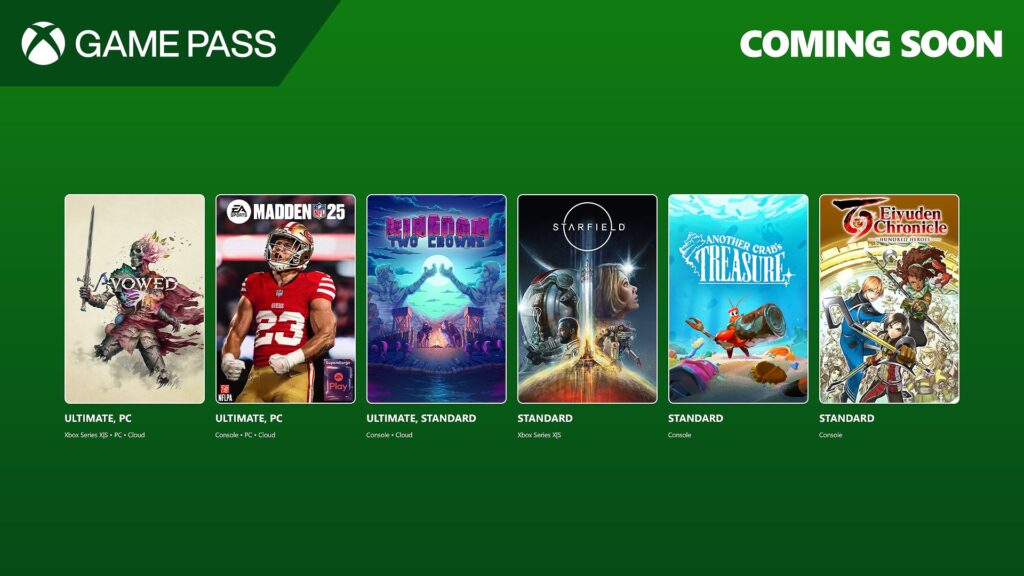 Game Pass adds Avowed, Madden NFL 25, and more in early to mid February